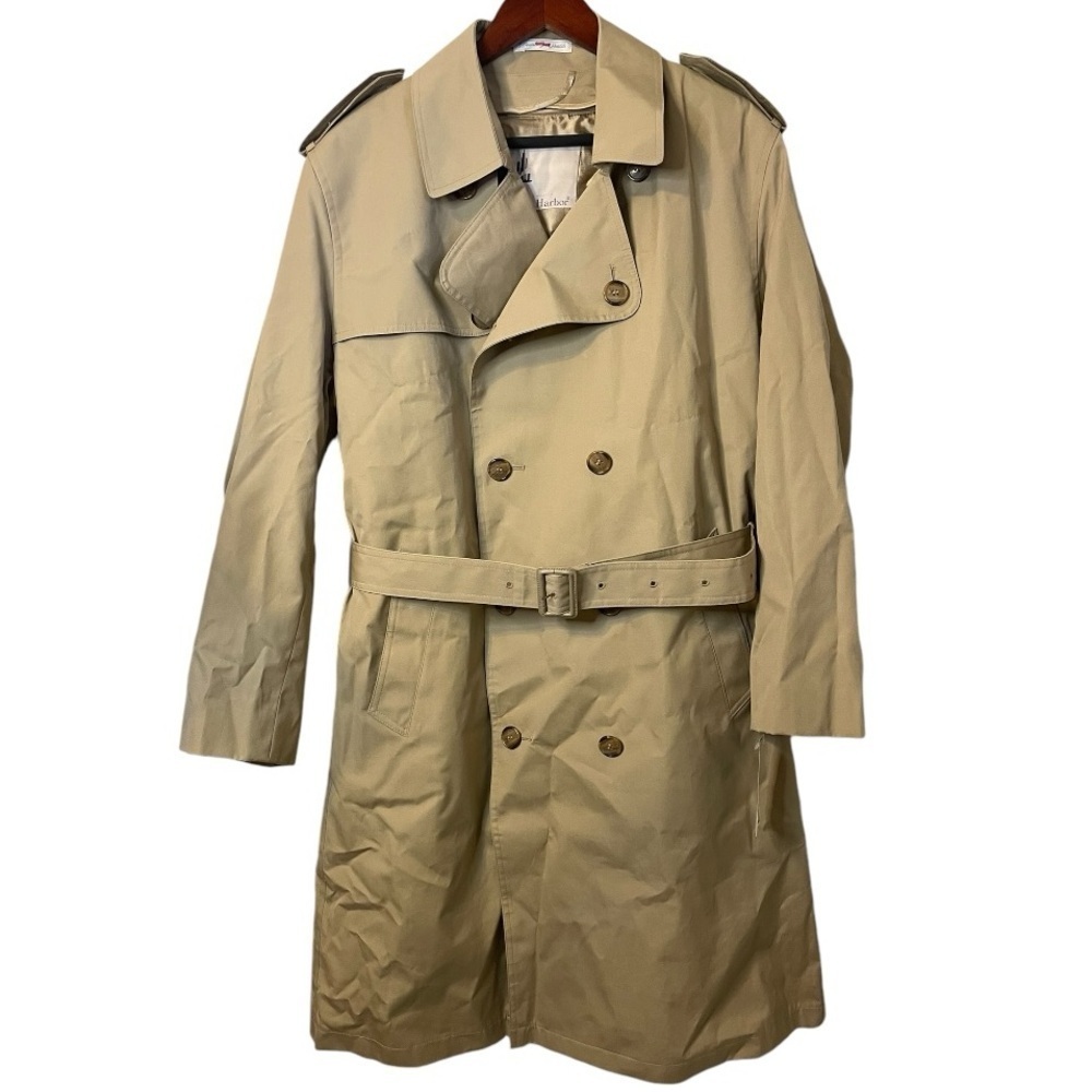 1980's Vintage Misty Harbor Trench Coat Women's XL, Men's Large 42R Khaki Tan - Picture 2 of 16